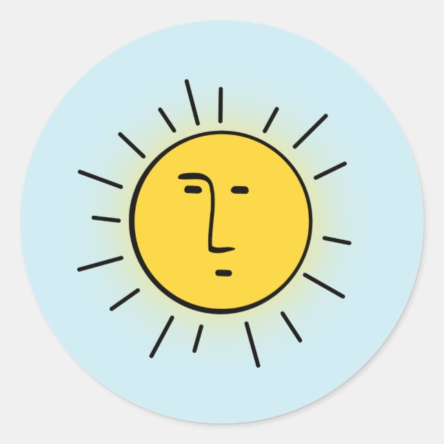 Sun Runder Aufkleber (Vorderseite)