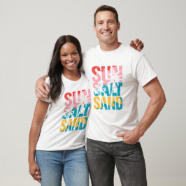 Sun Salt Sand Beach Retro Typografie Sommer T-Shirt
