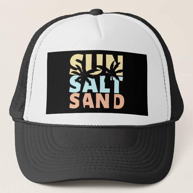 Sun Salt Sand Beach Sommer Truckerkappe (Vorderseite)