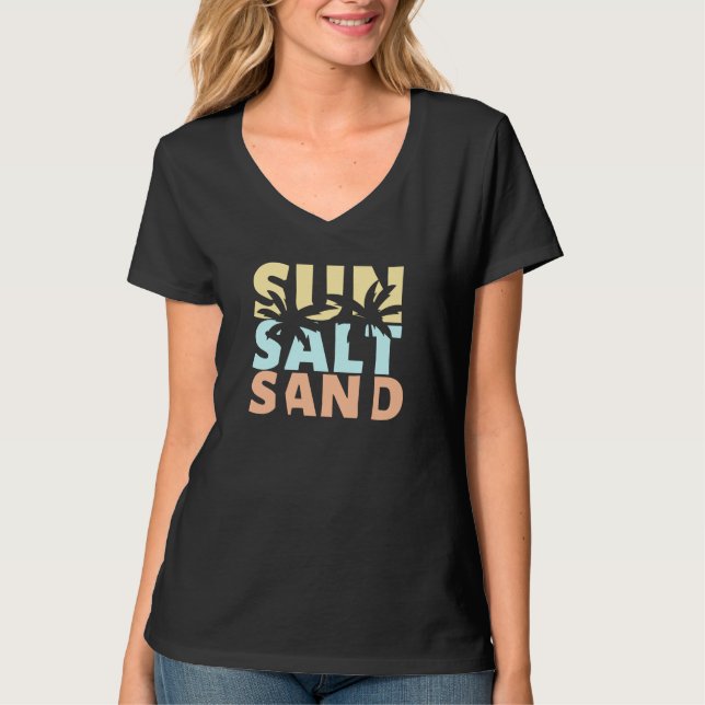 Sun Salt Sand Beach Summer T - Shirt (Vorderseite)