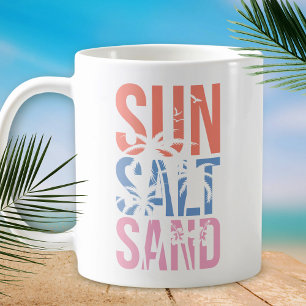 Sun Salt Sand Summer Beach Angebot Kaffeetasse