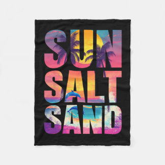 Sun Salt Sand Summer Beach Vibes Familienurlaub R Fleecedecke