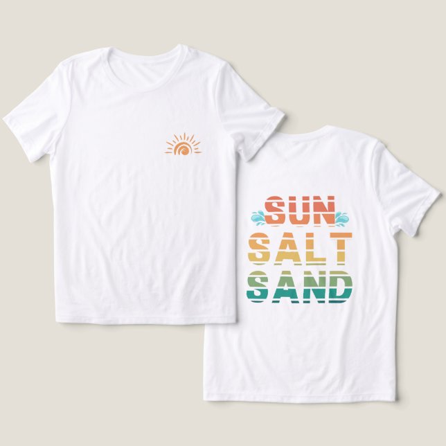  "sun salt sand" t-shirt Tri-Blend shirt (Design Vorderseite & Rückseite)