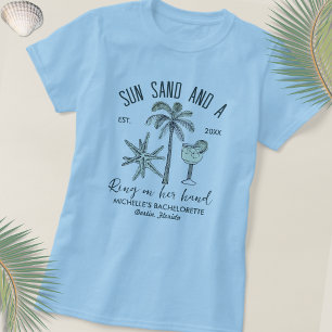 Sun Sand Ring auf der Hand Bach Party Bridesmaid T-Shirt