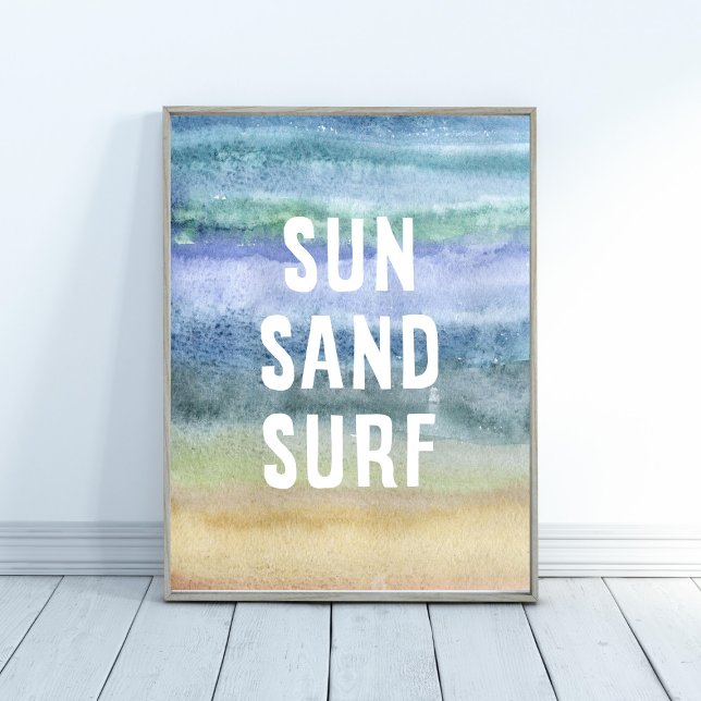 Sun Sand Surf Kinderzimmer Aquarell Poster (Von Creator hochgeladen)