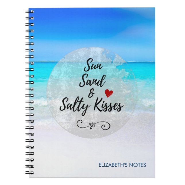 Sun Sand und Salty Kisses Tropical Beach Notizblock (Vorderseite)
