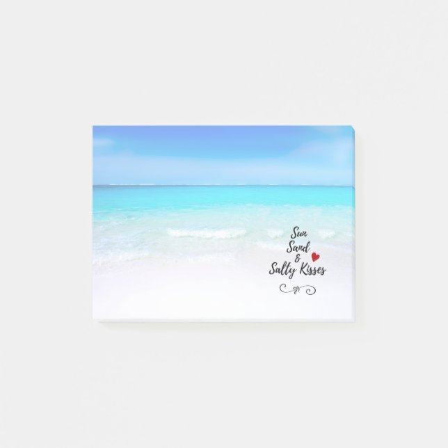 Sun Sand und Salty Kisses Tropical Beach Post-it Klebezettel (Vorderseite)