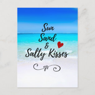 Sun Sand und Salty Kisses Tropical Beach Postkarte
