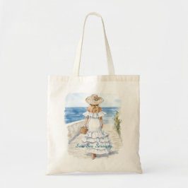 Sun Sea Serenity Ocean View Blond White Dress Tragetasche
