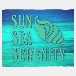 Sun Sea Serenity Tropical Seashell Beach Szene Fleecedecke