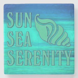 Sun Sea Serenity Tropical Seashell Beach Szene Steinuntersetzer
