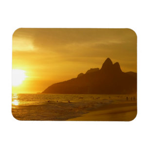 Sun Set am Strand von Ipanema Brasilien Magnet