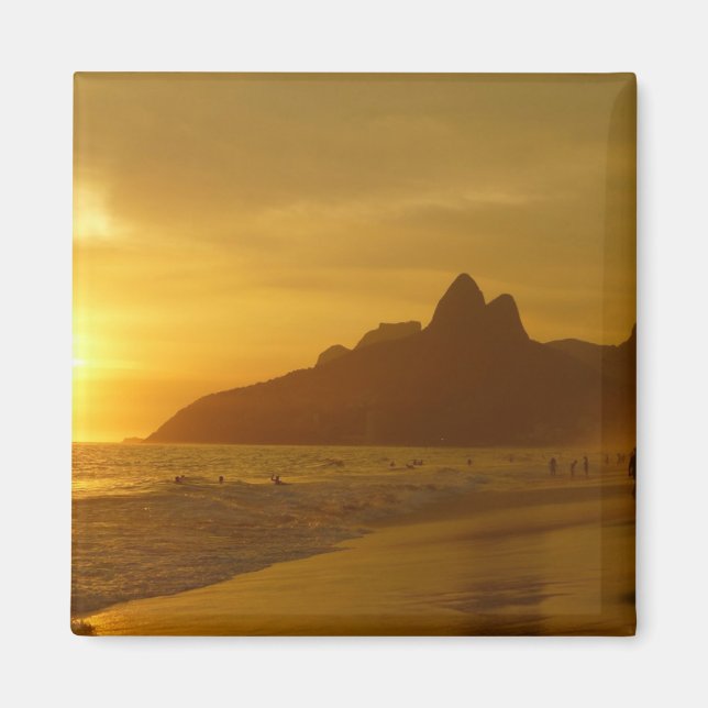 Sun Set am Strand von Ipanema Brasilien Magnet (Vorne)