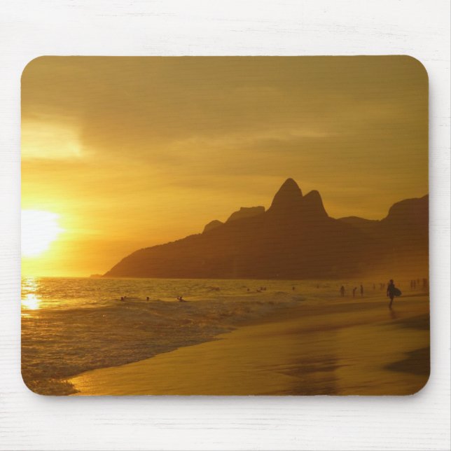 Sun Set am Strand von Ipanema Brasilien Mousepad (Vorne)