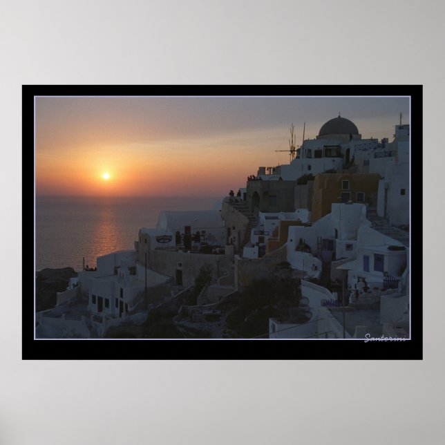 Sun Set auf Santorini Poster (Vorne)