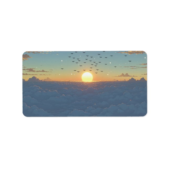 Sun Set Clouds Adressaufkleber (Vorne)