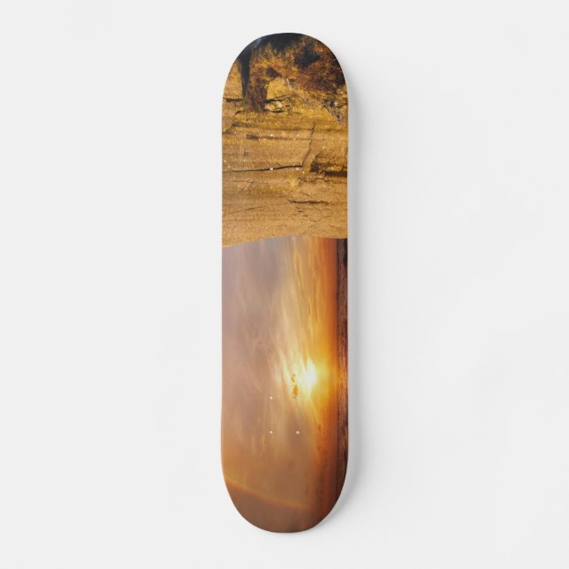 Sun Set Sea Cliff Skateboard (Vorderseite)