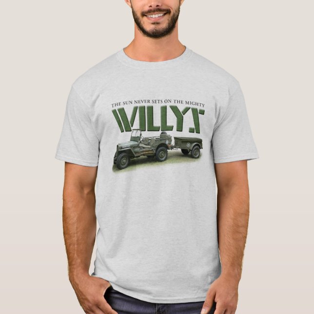 Sun Sets nie auf Willys hellfarbigem Shirt (Vorderseite)