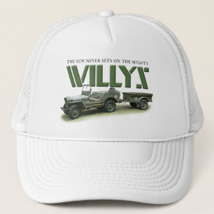 Sun Sets nie auf Willys Hut Truckerkappe