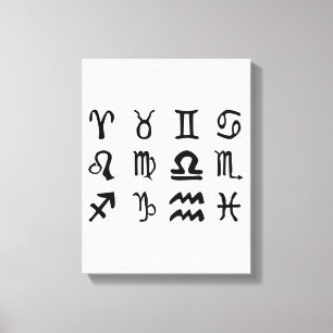 Sun Sign-Silhouetten Leinwanddruck