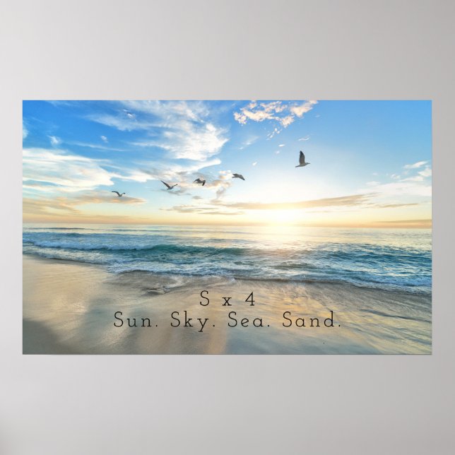 Sun. Sky. Meer. Sand. Strand Szene Poster (Vorne)