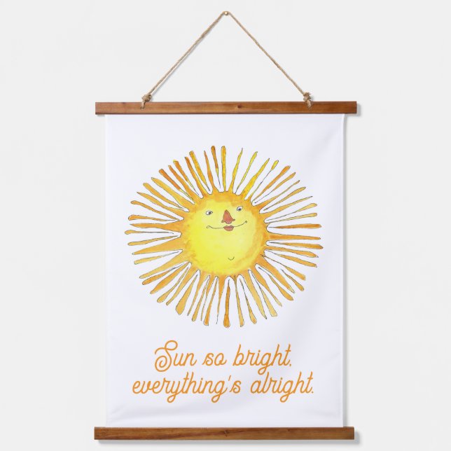 Sun so bright wandteppich mit holzrahmen (Vorderseite)