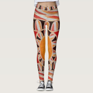 SUN SOLAR ENERGIE Abstrakt Geometric Red Orange Leggings