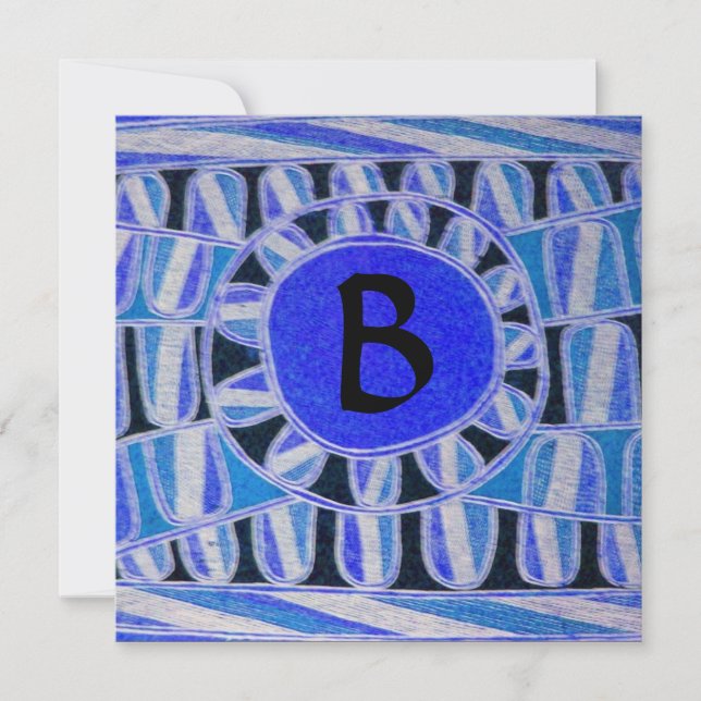 SUN SOLAR ENERGIE MONOGRAM Aqua Abstrakt Einladung (Vorderseite)