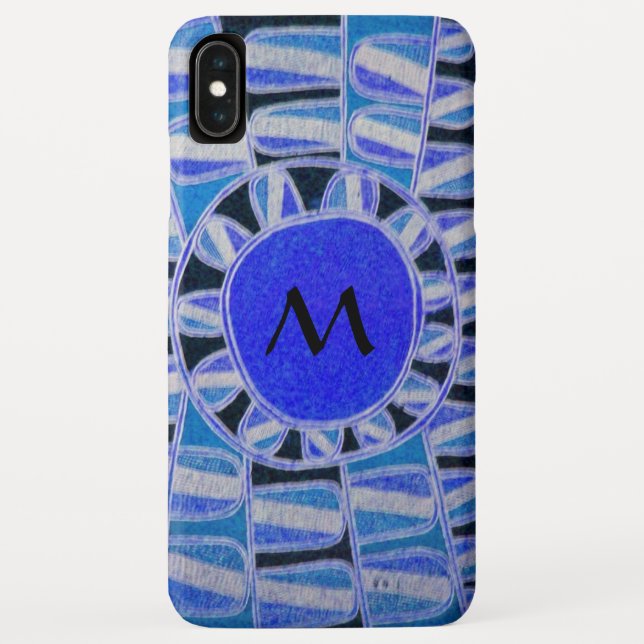 SUN SOLAR ENERGIE MONOGRAM Blau Schwarz Case-Mate iPhone Hülle (Rückseite)