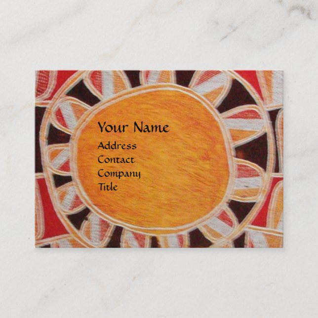 SUN SOLAR ENERGIE MONOGRAM Gelb orange rot schwarz Visitenkarte (Vorderseite)