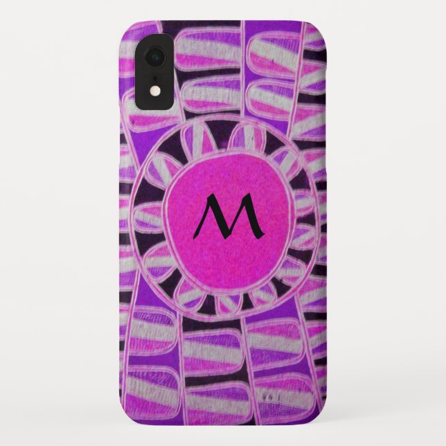 SUN SOLAR ENERGIE MONOGRAM Pink Lila Schwarz Case-Mate iPhone Hülle (Rückseite)