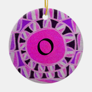 SUN SOLAR ENERGIE MONOGRAM Pink Lila Weiß Schwarz Keramikornament