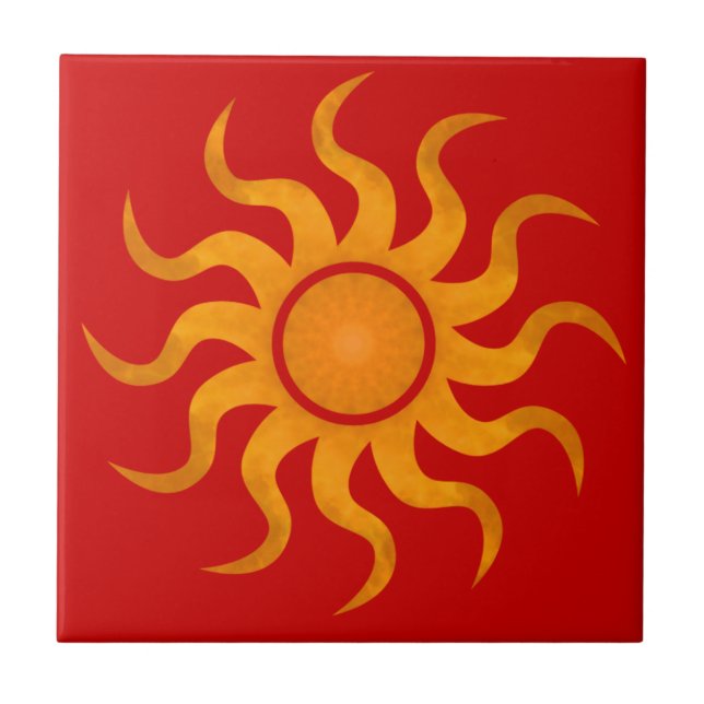 Sun Spicy Red Tile - Klein Fliese (Vorderseite)