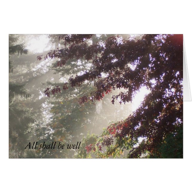 Sun, Spinnennetz und Pflaumen-Baum-Karte (Vorderseite (Horizontal))