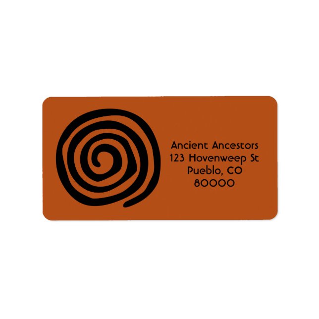 Sun Spiral Native American Petroglyph Symbol Adressaufkleber (Vorne)