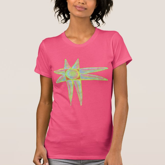 Sun Star Abstrakt Art to Wear T-Shirt (Vorderseite)