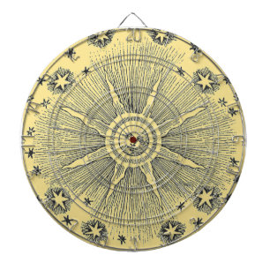 Sun Stars Antiquitäten Night Sky Mittelalterliches Dartscheibe