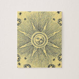 Sun Stars Antiquitäten Night Sky Mittelalterliches Puzzle