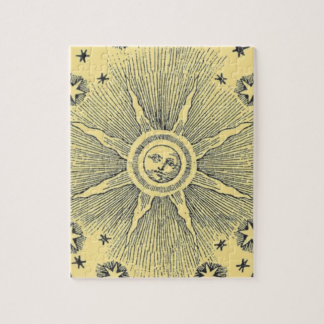 Sun Stars Antiquitäten Night Sky Mittelalterliches Puzzle (Vertikal)