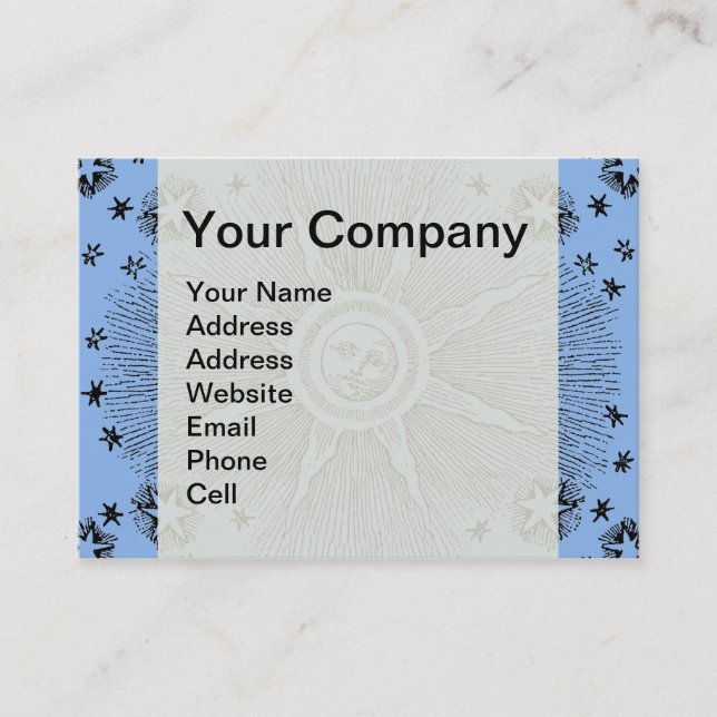 Sun Stars Antiquitäten Night Sky Mittelalterliches Visitenkarte (Vorderseite)