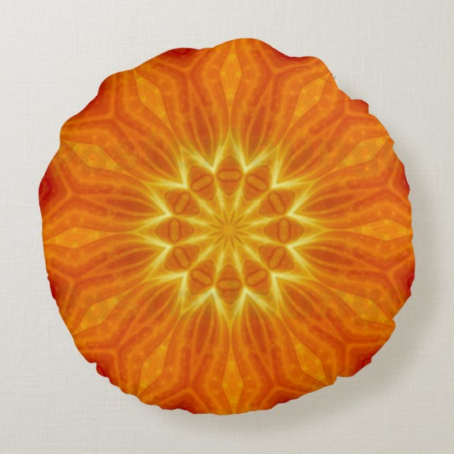 Sun-Sturm-Stern-Mandala-rundes Kissen (Rückseite)