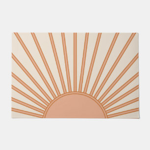 Sun Sunrise Earth Tones Terracotta Retro Sunshine Fußmatte