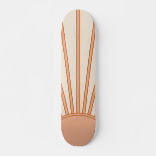 Sun Sunrise Earth Tones Terracotta Retro Sunshine Skateboard