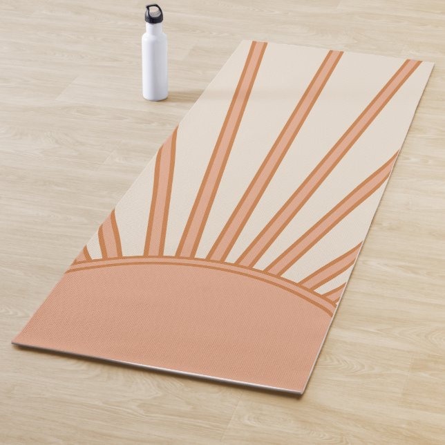 Sun Sunrise Earth Tones Terracotta Retro Sunshine Yogamatte (Beispiel)