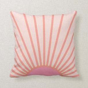 Sun Sunrise Pink Abstrakt Retro Sunshine Kissen