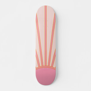 Sun Sunrise Pink Abstrakt Retro Sunshine Skateboard