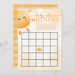Sun Sunshine Baby Dusche BINGO Spiel Einladung
