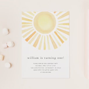 Sun Sunshine Boho erste Geburtstagsparty Einladung