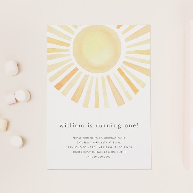 Sun Sunshine Boho erste Geburtstagsparty Einladung (Von Creator hochgeladen)