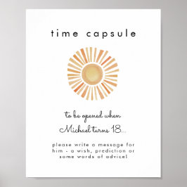 Sun Sunshine First Birthday Time Kapsel Poster